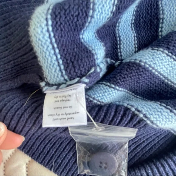 Minnow Navy and Light Blue Striped Cardigan - Picture 6 of 6